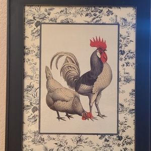 Rooster and hen print